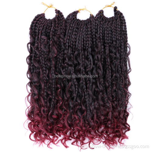 Curly Ends Goddess Box Braids Crochet Hair Synthetic Crochet Hair  Bohomian Box Braids Crochet Braids14 Inch Crochet Box Braids